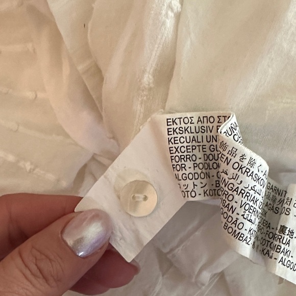 Zara Boho White Flowy Button Down Dress - Picture 13 of 13